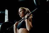 Female athlete after using protein before a workout