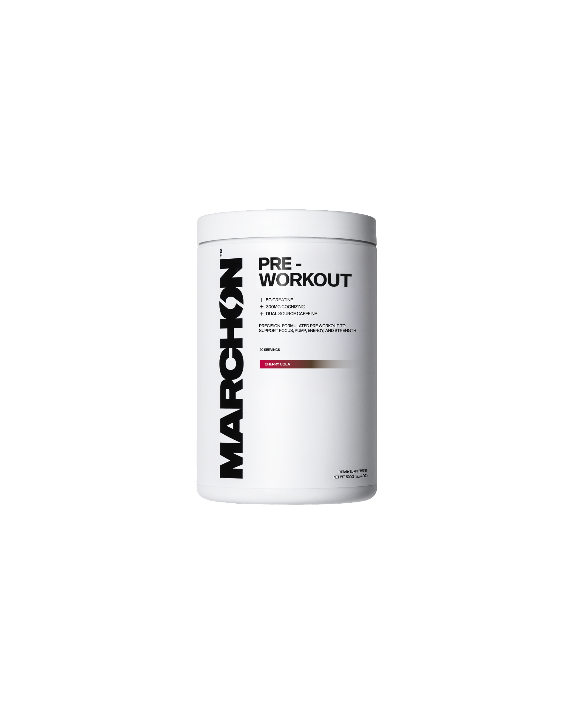 Cherry Cola Pre Workout tub from MARCHON