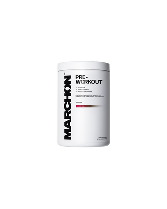 Cherry Cola Pre Workout tub from MARCHON