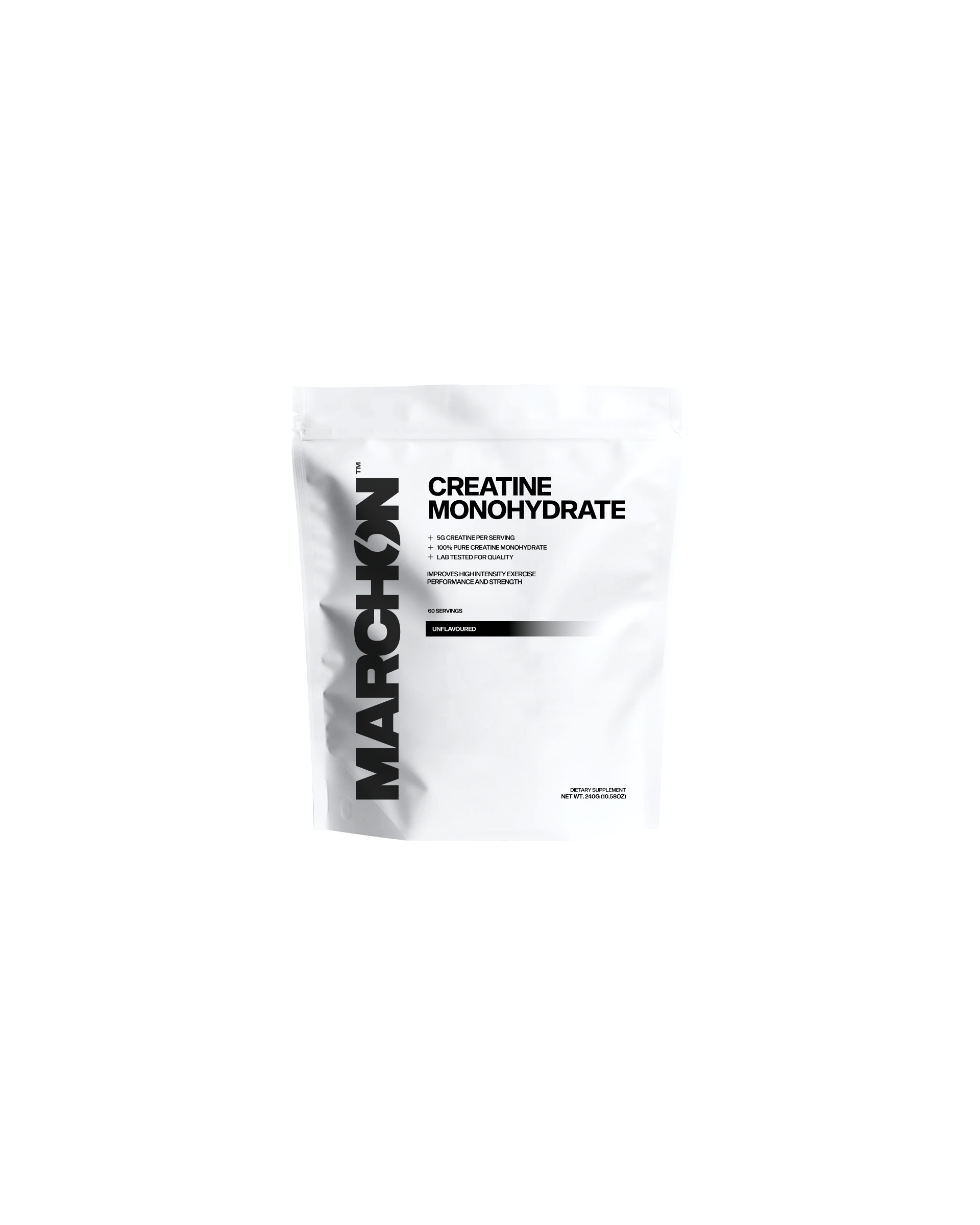 Pack of creatine monohydrate powder from MARCHON