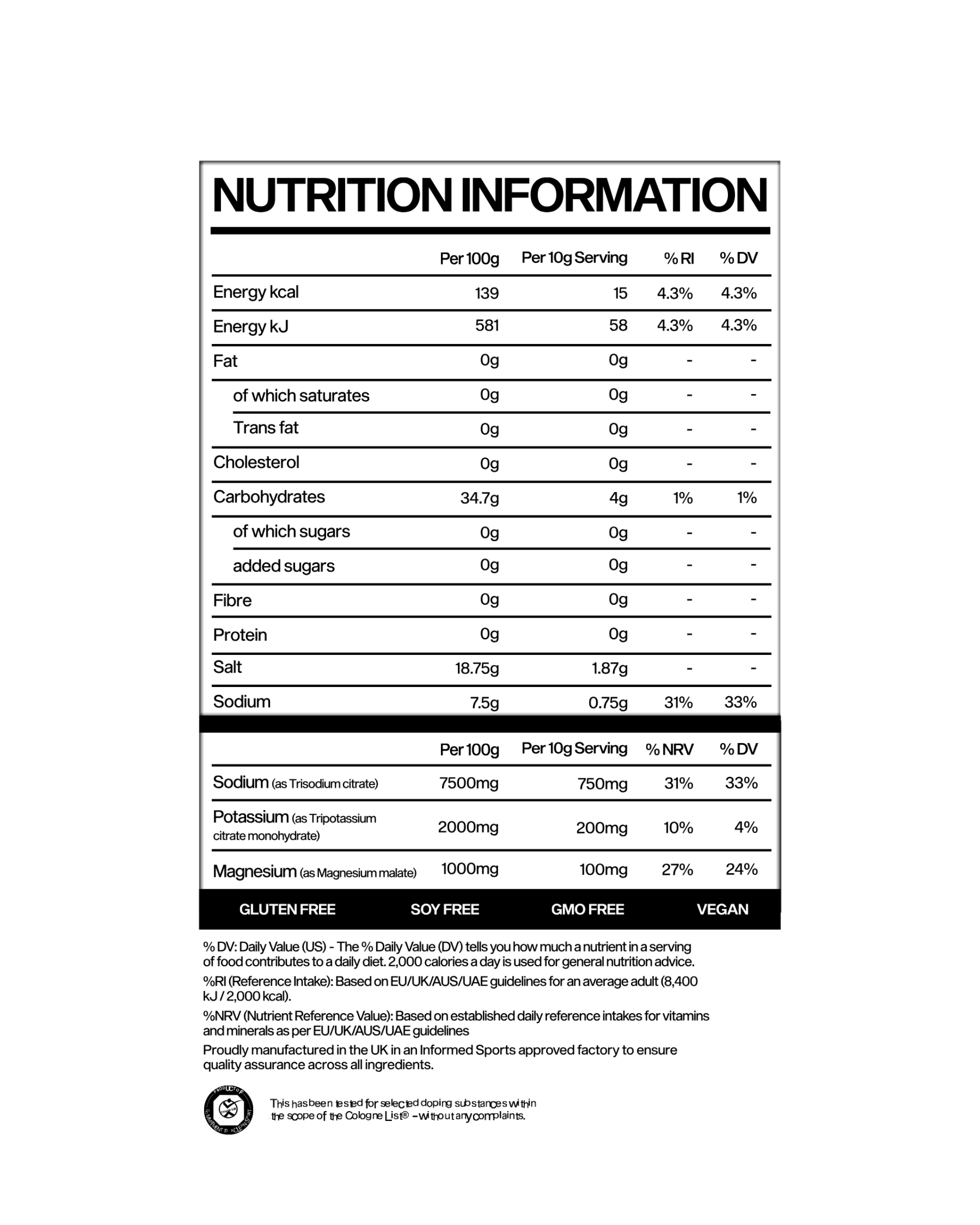 Performance Hydration Electrolyte Powder