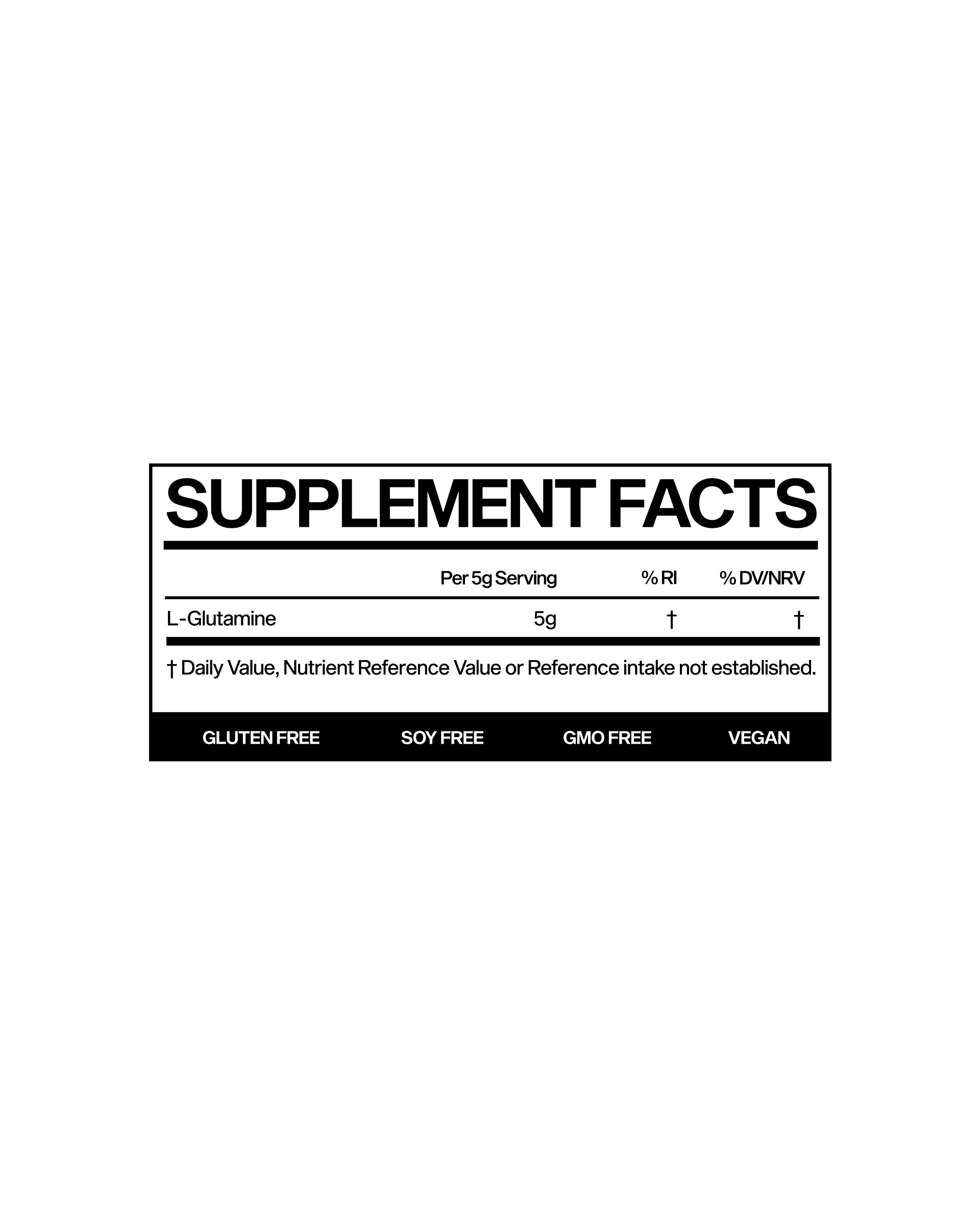 Nutritional label from MARCHON L Glutamine Supplement.