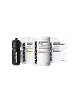 Collection of Marchon sports nutrition products which are Ollies Daily Workout Stack